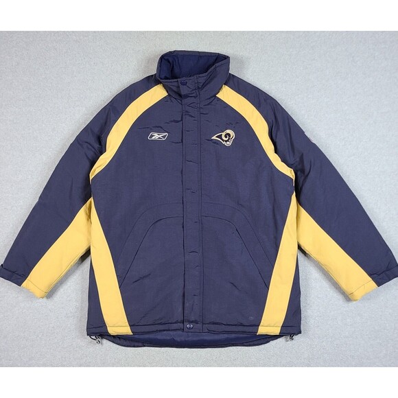 Vintage St. Louis LA Rams Reebok On Field Full Zip Jacket NFL M Deadstock NWT - Picture 1 of 16